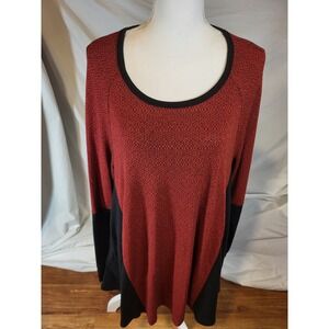 Aria Handmade Women's‎ Size XL Sweater Tunic W/Pockets Lagenlook Red